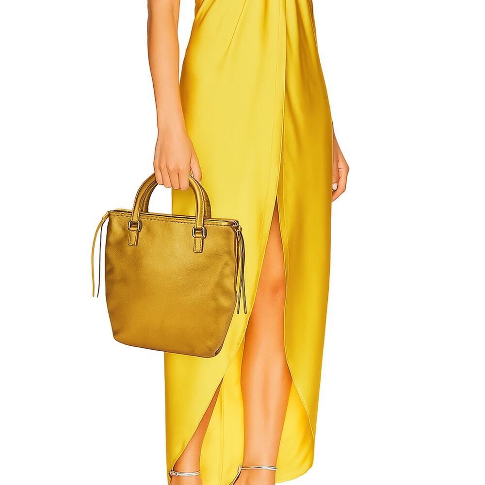 Prada Metallic Gold Leather Tote Crossbody Bag - Picture 9 of 9